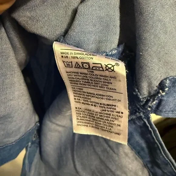 Old Navy Women's Blue denim button-up shirt dress XS - Picture 5 of 6